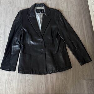 Gallery Black Leather Women's Blazer